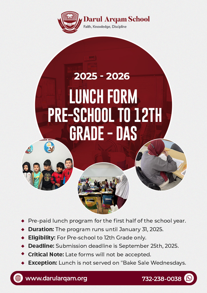 2025 – 2026 Lunch Form: Pre-School to 12th Grade – DAS