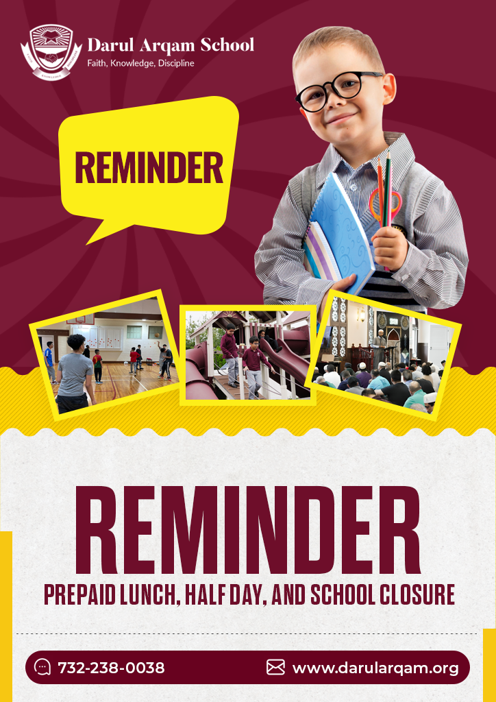 2025 - 2026 Prepaid Lunch Half day and School Closure